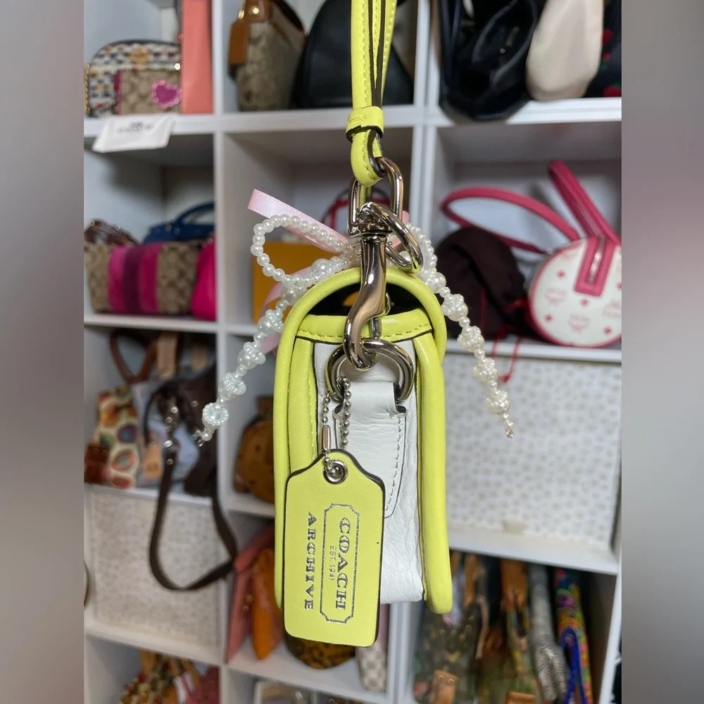 Coach Legacy Archival Two Tone Leather Penny Crossbody in Parchment/Citrine🍋